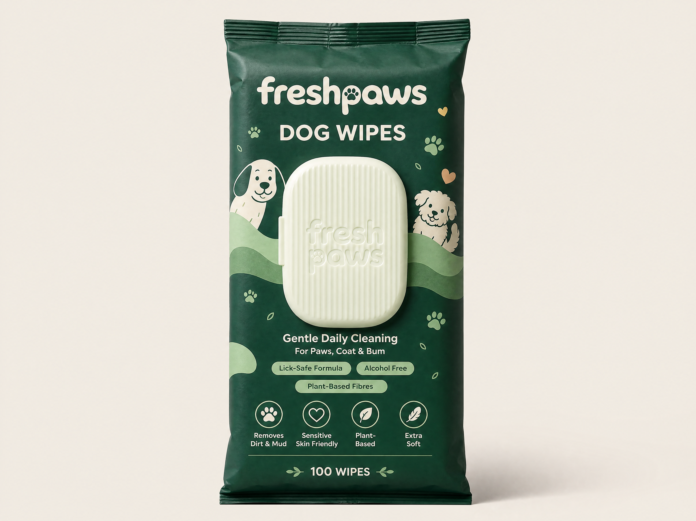 FreshPaws plant-based dog wipes pack